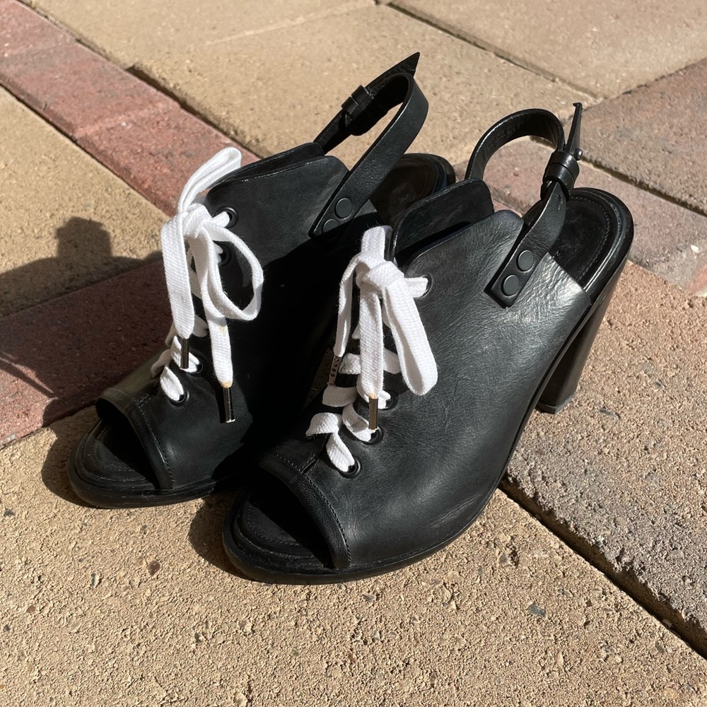 Rag & Bone Leather Trafford Sling Back High Heel Booties
